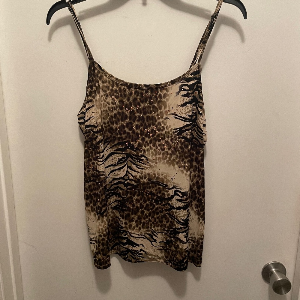 Animal Print Spaghetti Strap Tank Top Size L